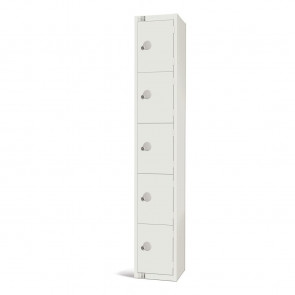 Elite Five Door Camlock Locker White