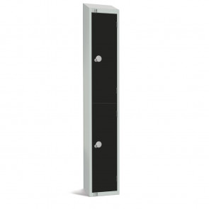 Elite Two Door Camlock Locker Black with Sloping Top