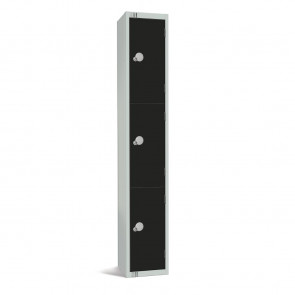 Elite Three Door Padlock Locker Black