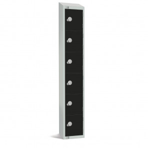 Elite Six Door Camlock Locker with Sloping Top Black