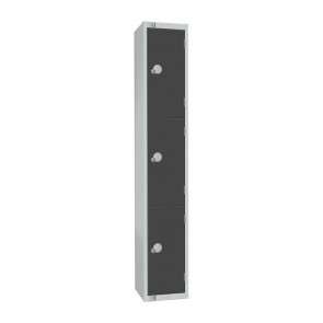 Elite Three Door Camlock Locker Graphite Grey