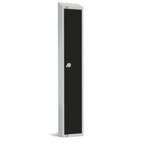 Elite Single  Door Camlock Locker with Sloping Top Black