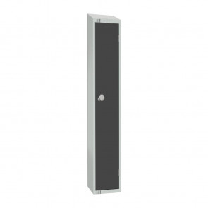 Elite Single Door Camlock Locker with Sloping Top Graphite Grey