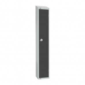 Elite Single Door Padlock Locker with Sloping Top Graphite Grey