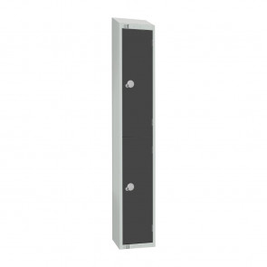 Elite Two Door Camlock Locker with Sloping Top Graphite Grey