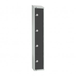 Elite Four Door Padlock Locker with Sloping Top Graphite Grey