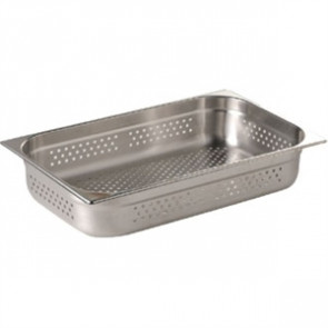 Vogue Stainless Steel Perforated 1/1 Gastronorm Pan 65mm