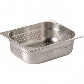 Vogue Stainless Steel Perforated 1/2 Gastronorm Pan 65mm