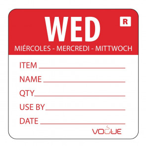 Vogue Removable Day of the Week Label Wednesday