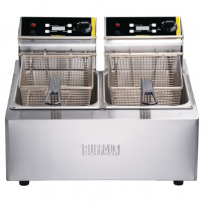 Buffalo Heavy Duty Double Tank Countertop Fryer 2 x 5Ltr