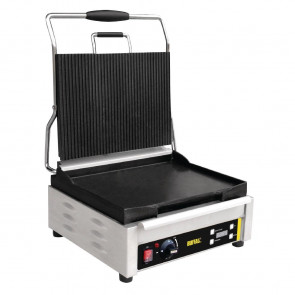 Buffalo Large Single Contact Grill Ribbed Top