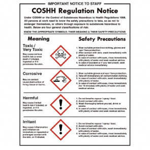 Vogue COSHH Regulations Sign