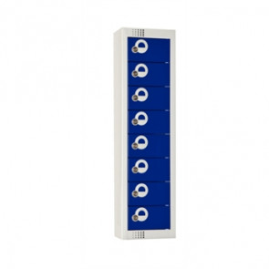 Personal Effects 8 Door Locker Blue Camlock Flat Top