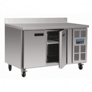 Polar Counter 2 Door Fridge with Upstand 282 Ltr