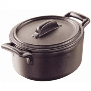 Revol Miniature Belle Cuisine Cocottes With Lids Black 75mm