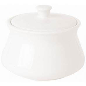 Royal Porcelain Classic White Sugar Bowls with Lids