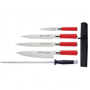 5 Piece Dick Red Spirit Knife Set with Wallet