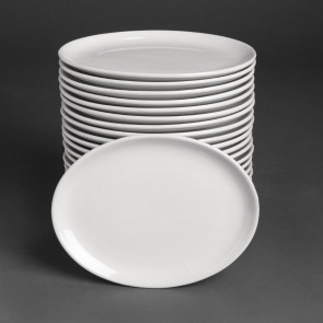 Bulk Buy Pack of 24 Athena Hotelware Oval Coupe Plates 254 x 197mm