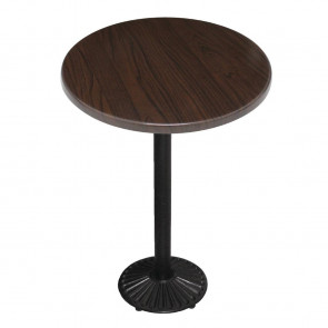Special Offer Bolero Poseur Height Round Dark Brown Table Top and Base Combo