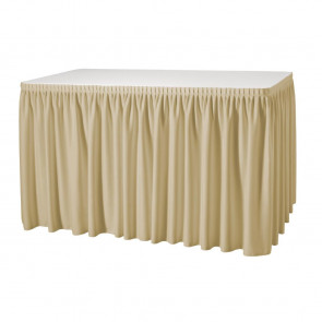 Cream Table Skirting - Plisse Style