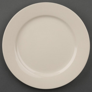 Olympia Ivory Wide Rimmed Plates 230mm