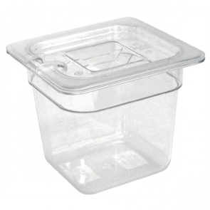 Vogue Polycarbonate 1/6 Gastronorm Container 100mm Clear