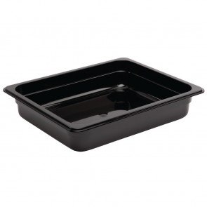 Vogue Polycarbonate 1/2 Gastronorm Container 65mm Black