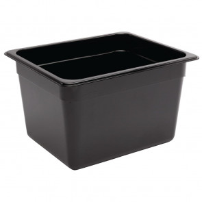 Vogue Polycarbonate 1/2 Gastronorm Container 200mm Black