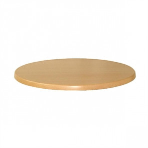 Werzalit Round Table Top Planked Beech 800mm