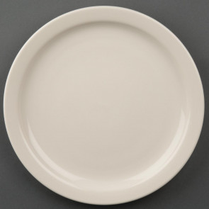 Olympia Ivory Narrow Rimmed Plates 230mm