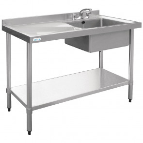 Vogue Stainless Steel Sink Right Hand Bowl 1200x600mm