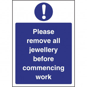 Remove Jewellery Sign