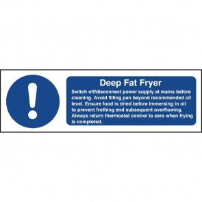 Vogue Deep Fat Fryer Safety Sign