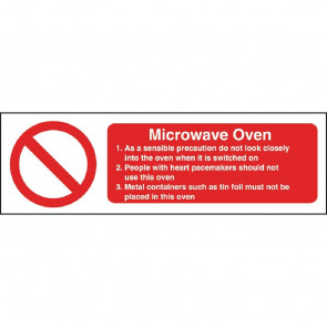 Vogue Microwave Oven Safety Sign