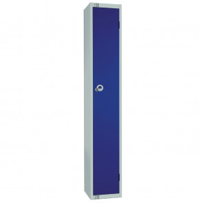 Elite Single Door Camlock Locker with Sloping Top Blue