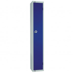 Elite Single Door Padlock Locker with Sloping Top Blue