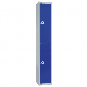 Elite Two Door Padlock Locker with Sloping Top Blue