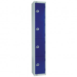 Elite Four Door Padlock Locker with Sloping Top Blue