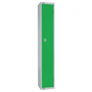 Elite Single Door Camlock Locker with Sloping Top Green