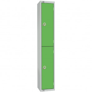 Elite Two Door Camlock Locker with Sloping Top Green