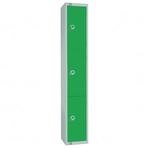 Elite Three Door Padlock Locker with Sloping Top Green