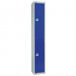Elite Two Door Padlock Locker with Sloping Top Blue