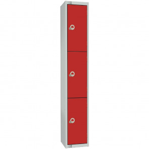 Elite Four Door Padlock Locker with Sloping Top Red