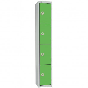 Elite Four Door Camlock Locker with Sloping Top Green