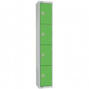Elite Four Door Padlock Locker with Sloping Top Green