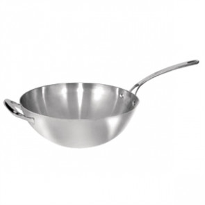 Vogue Tri Wall Wok Flat Base 305mm