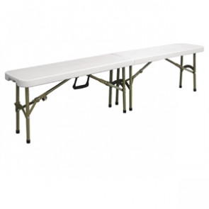 Bolero Centre Folding Bench White 6ft