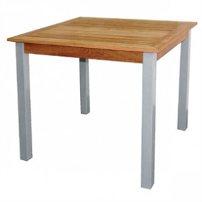 Bolero Wood and Aluminium Square Table 800mm